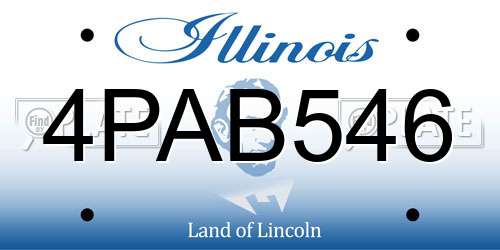 4PAB546 Illinois License Plate