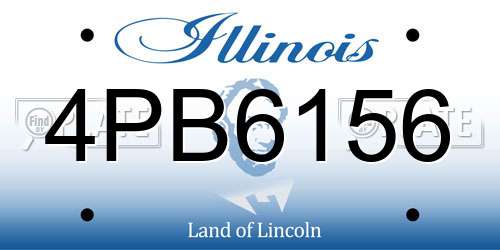 4PB6156 Illinois License Plate