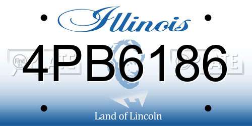 4PB6186 Illinois License Plate