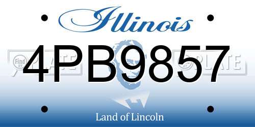 4PB9857 Illinois License Plate