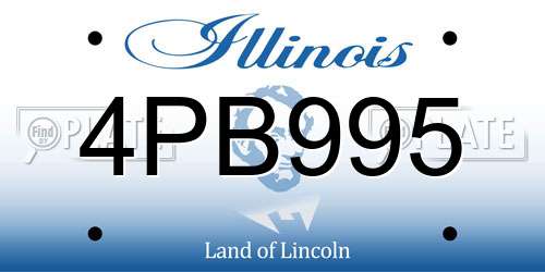 4PB995 Illinois License Plate