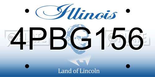 4PBG156 Illinois License Plate