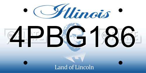 4PBG186 Illinois License Plate