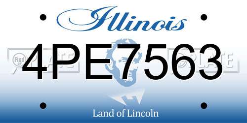 4PE7563 Illinois License Plate