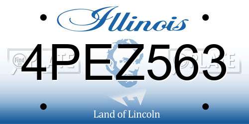 4PEZ563 Illinois License Plate