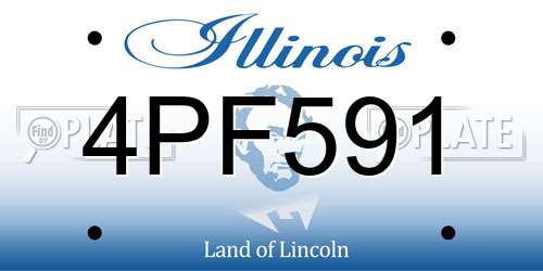 4PF591 Illinois License Plate