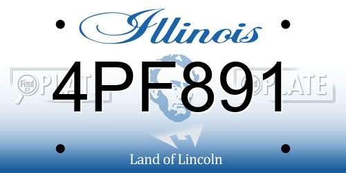 4PF891 Illinois License Plate