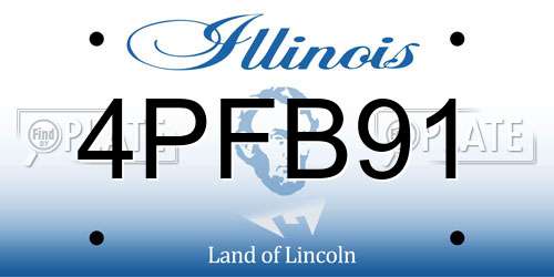 4PFB91 Illinois License Plate