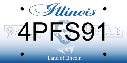4PFS91 Illinois License Plate