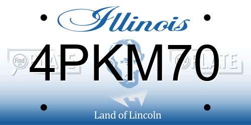 4PKM70 Illinois License Plate