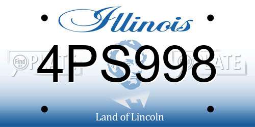 4PS998 Illinois License Plate