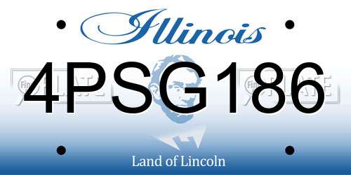 4PSG186 Illinois License Plate