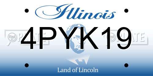 4PYK19 Illinois License Plate