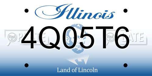 4Q05T6 Illinois License Plate