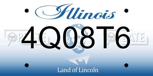 4Q08T6 Illinois License Plate