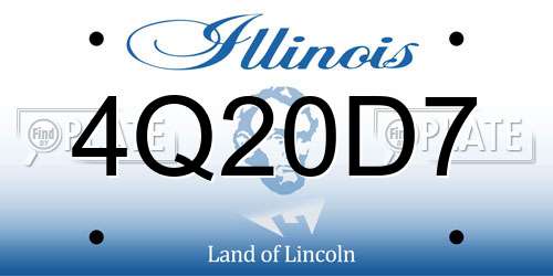 4Q20D7 Illinois License Plate