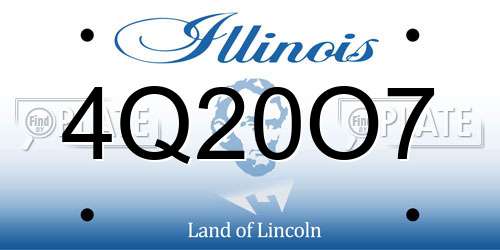 4Q20O7 Illinois License Plate