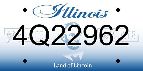 4Q22962 Illinois License Plate
