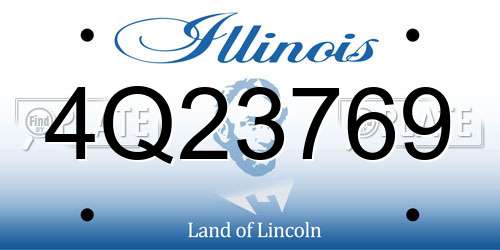 4Q23769 Illinois License Plate