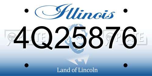 4Q25876 Illinois License Plate