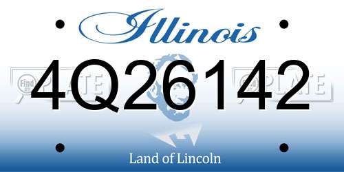 4Q26142 Illinois License Plate