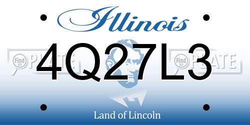 4Q27L3 Illinois License Plate