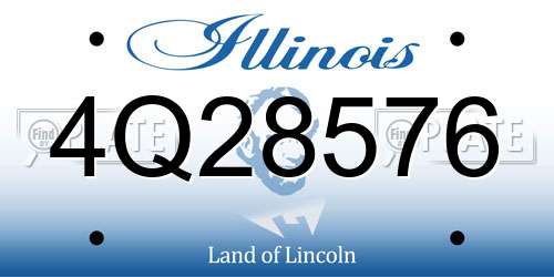 4Q28576 Illinois License Plate