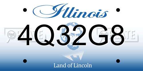 4Q32G8 Illinois License Plate