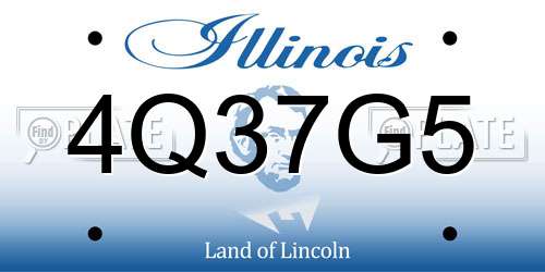 4Q37G5 Illinois License Plate