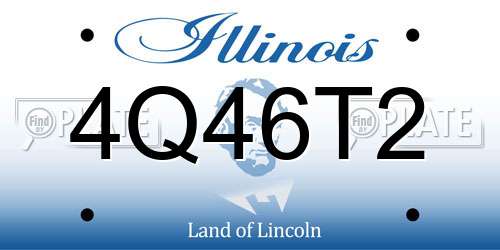 4Q46T2 Illinois License Plate