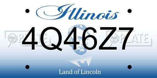 4Q46Z7 Illinois License Plate