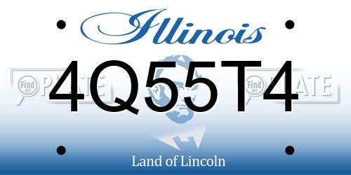 4Q55T4 Illinois License Plate