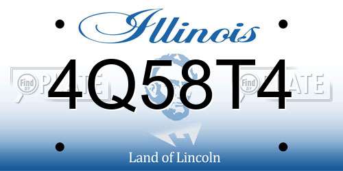 4Q58T4 Illinois License Plate