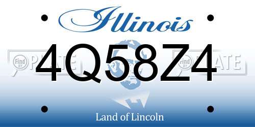 4Q58Z4 Illinois License Plate