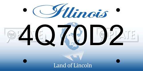 4Q70D2 Illinois License Plate