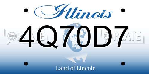 4Q70D7 Illinois License Plate