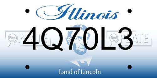 4Q70L3 Illinois License Plate