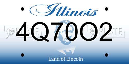 4Q70O2 Illinois License Plate