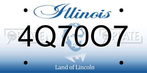 4Q70O7 Illinois License Plate