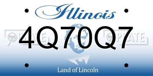 4Q70Q7 Illinois License Plate