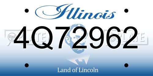 4Q72962 Illinois License Plate