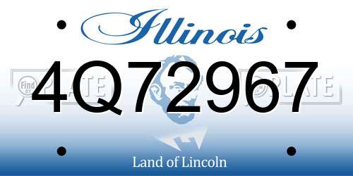 4Q72967 Illinois License Plate