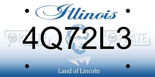 4Q72L3 Illinois License Plate