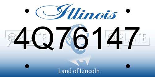 4Q76147 Illinois License Plate