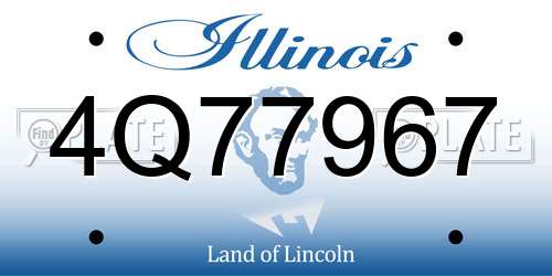 4Q77967 Illinois License Plate