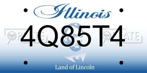 4Q85T4 Illinois License Plate