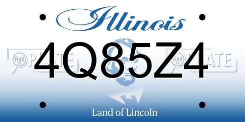 4Q85Z4 Illinois License Plate