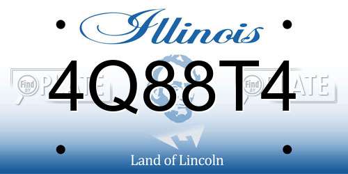 4Q88T4 Illinois License Plate