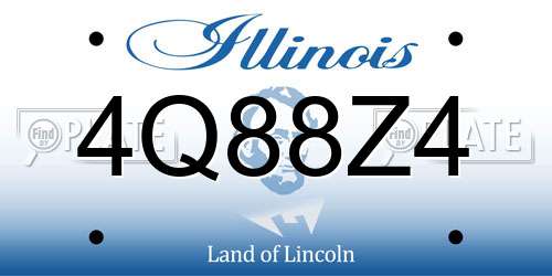 4Q88Z4 Illinois License Plate