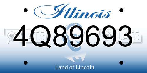 4Q89693 Illinois License Plate
